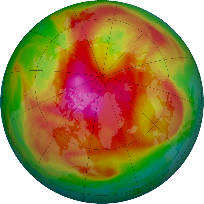 Arctic ozone map for 28 February 1989